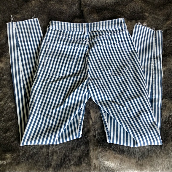 H&M Divided Super Skinny Striped Ripped Jeans - Picture 3 of 4